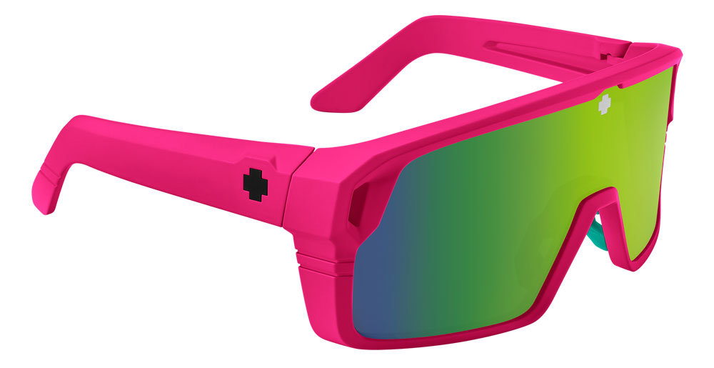 Spy Monolith Sunglasses (Mat Neon Pink / Bronze w Light Green Mirror)
