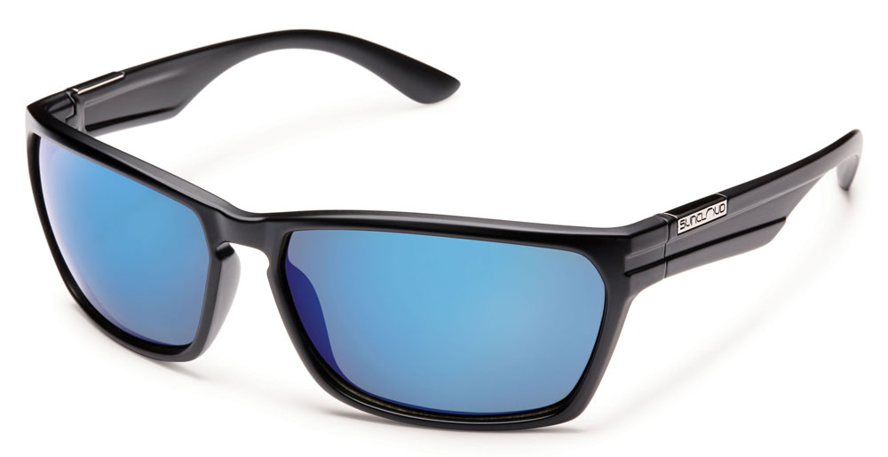 Suncloud Cutout Polarized Sunglasses (Matte Black / Gray Polarized w Blue  Mirror)